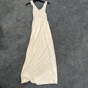 Aerie Cream Lace Maxi Dress